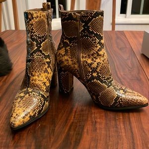 Faux Snake Skin ankle boots